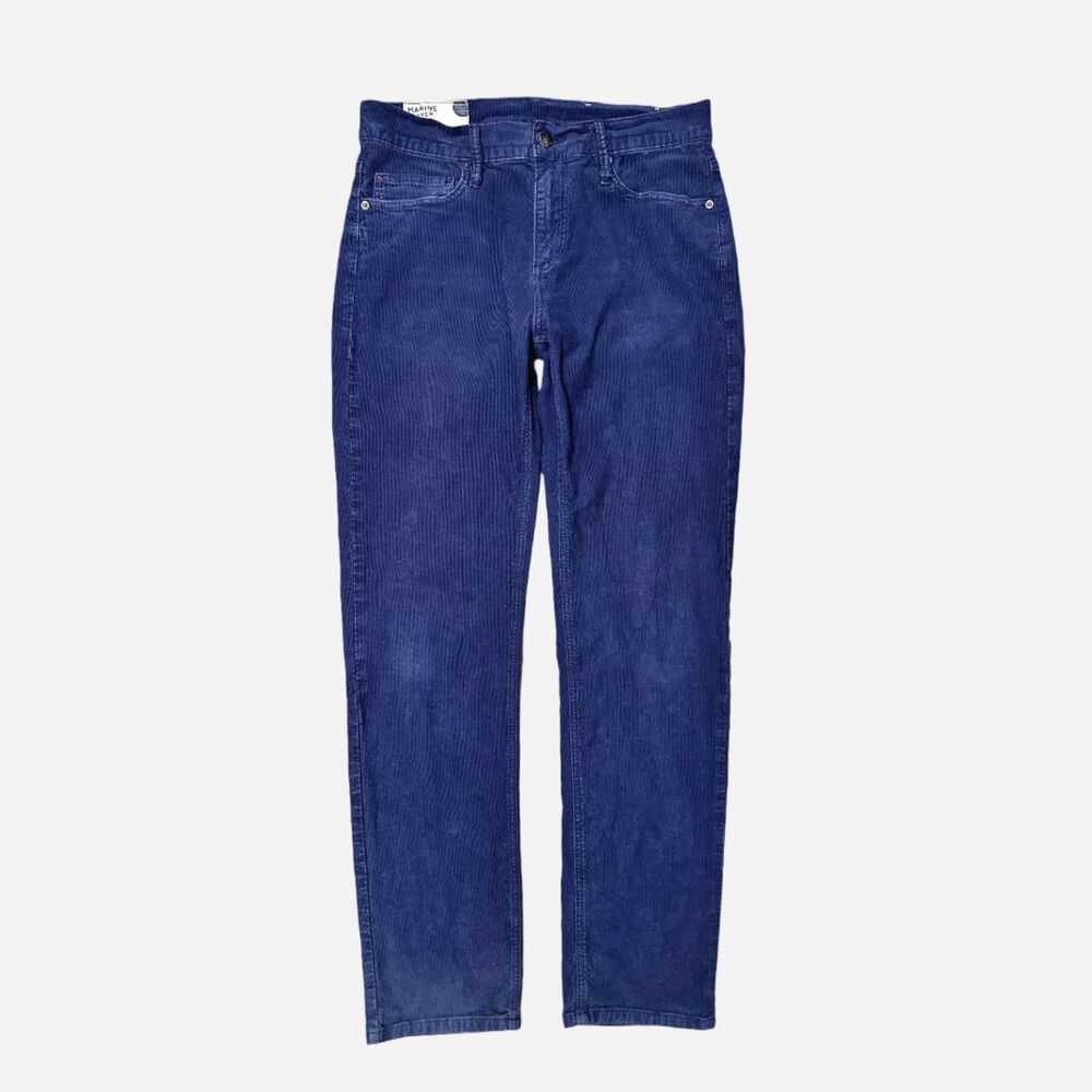 Marine Layer Saturday Slim Straight Corduroy Pants Navy Mens 33x32 (32x31.5)